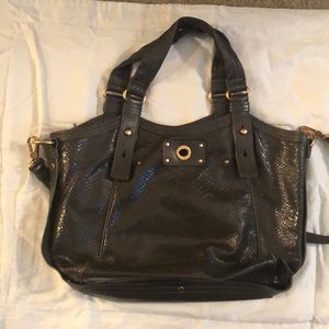 Gray patent leather top handle Marc Jacobs